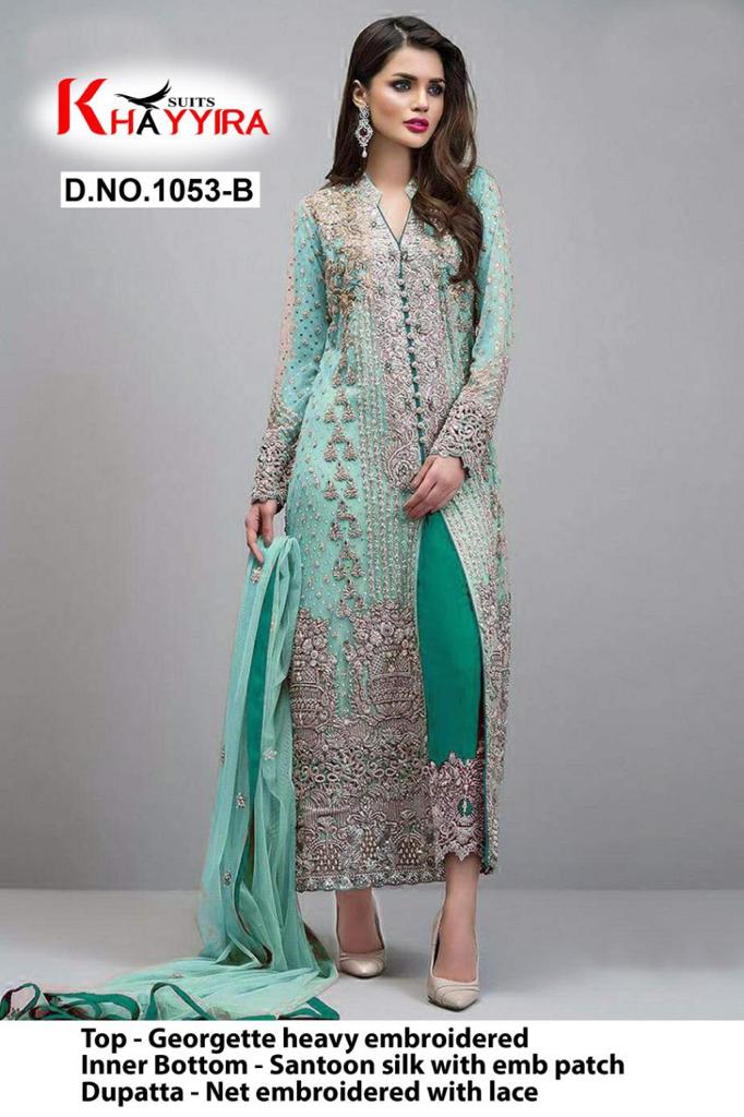 PAKISTANI SUITS D NO 1053B BY KHAYYIRA